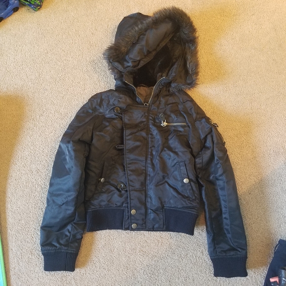 snow jacket with fur hood